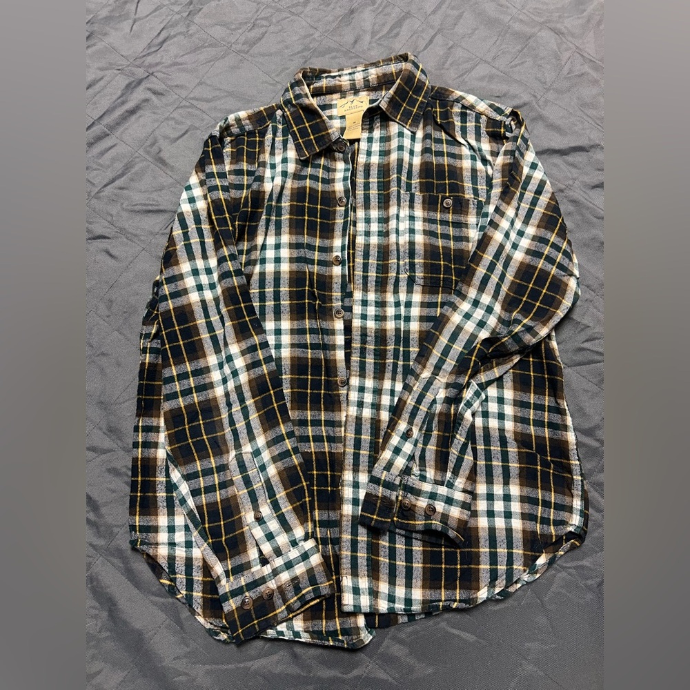 Classic Black and White Plaid Men's Shirt